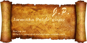 Janecska Pelágiusz névjegykártya